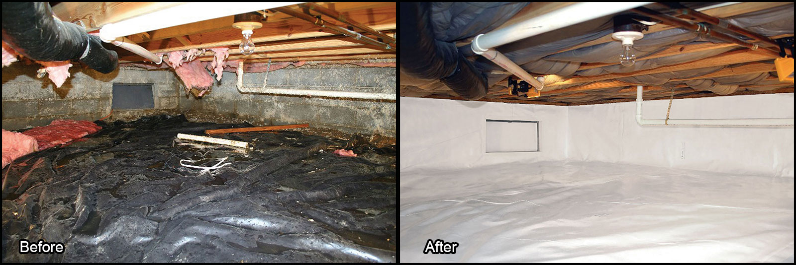 Crawl Space Repair Before and After